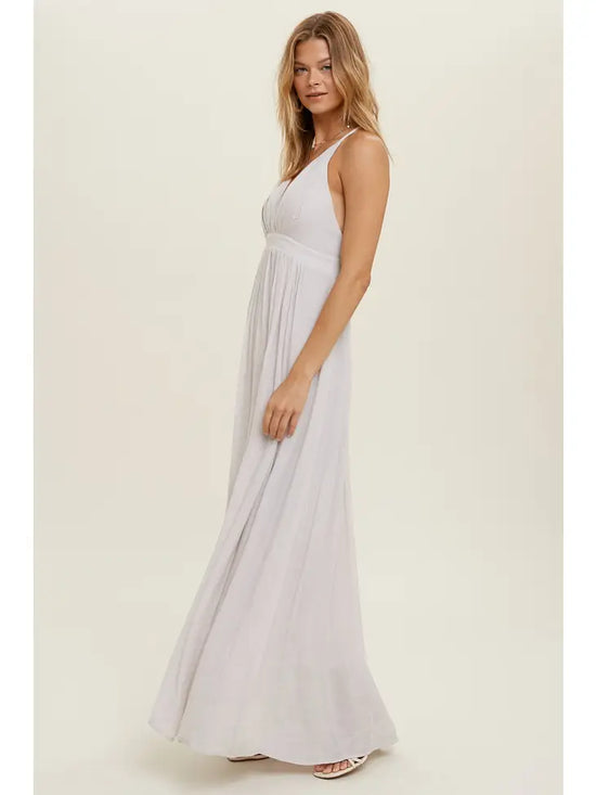 Beautiful Champagne Flowy Maxi Dress
