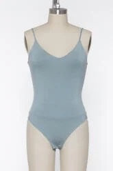 Final Touch - Spaghetti Strap Bodysuit - Blue Steel, Denim Blue, and Black