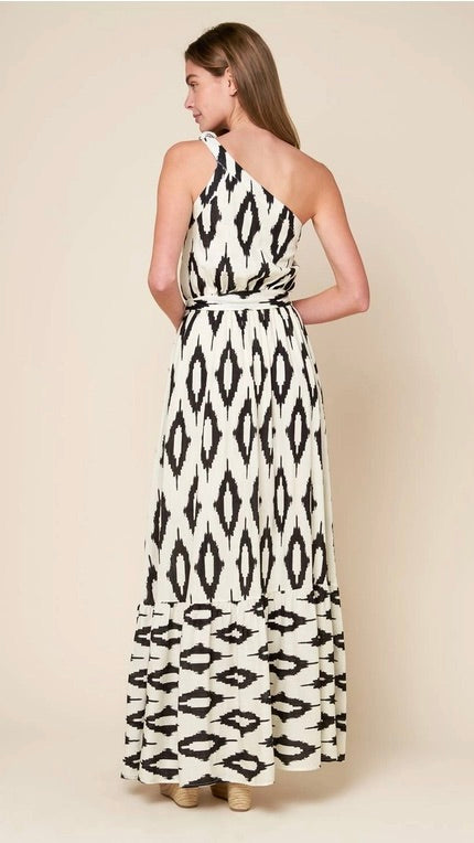 Black & White A Printed Woven Maxi Dress