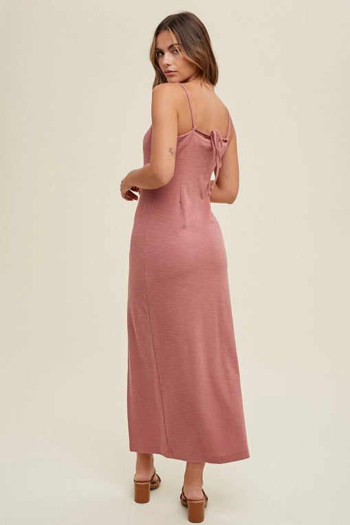 Wishlist Rose Midi Dress w/ Self Tie Back Detail