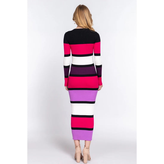 ITSSY Magenta/ Purple Sweater Long Maxi Dress