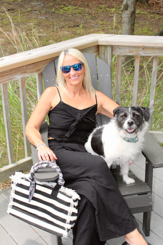Fun Chic Black Gauze Wide Leg Pants
