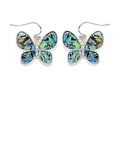 Abalone Butterfly Dangle Earrings