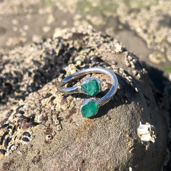 Emerald Double Wrap Ring, designed by Jen Stones