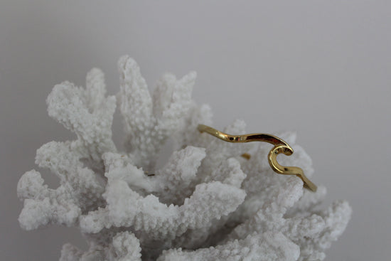 Gold Plated Wave Bangle by Jen Stones