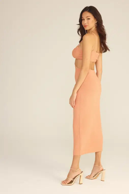 Pink Clay Cut Out Maxi Dress