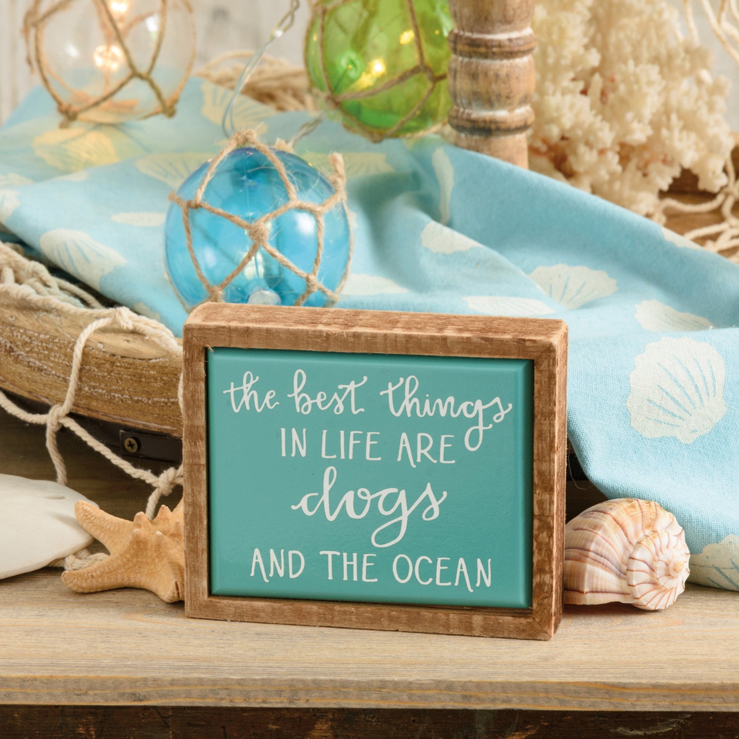 Best Things Are Dogs And The Ocean Box Sign Mini