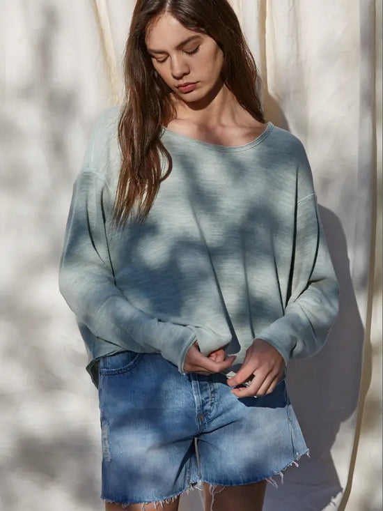 Knit Hacci Dusty Sage Long Sleeve Oversized Back Strap