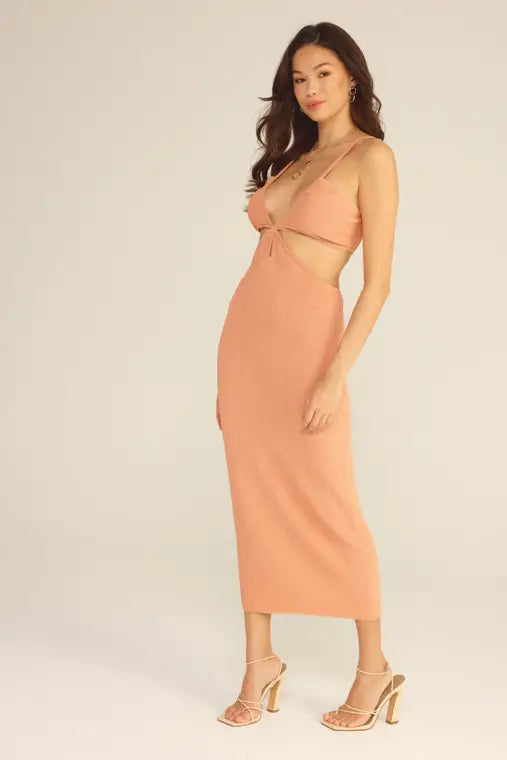 Pink Clay Cut Out Maxi Dress