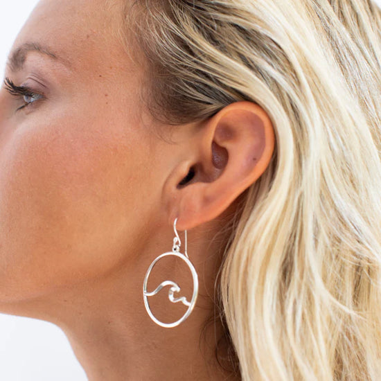 Nosara Medium Wave Hoops Sterling Silver by Jen Stones