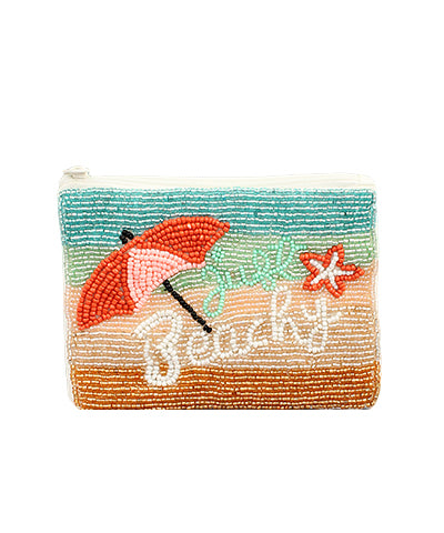 Coin Purse - Beaded "BEACHY" Coin Pouch