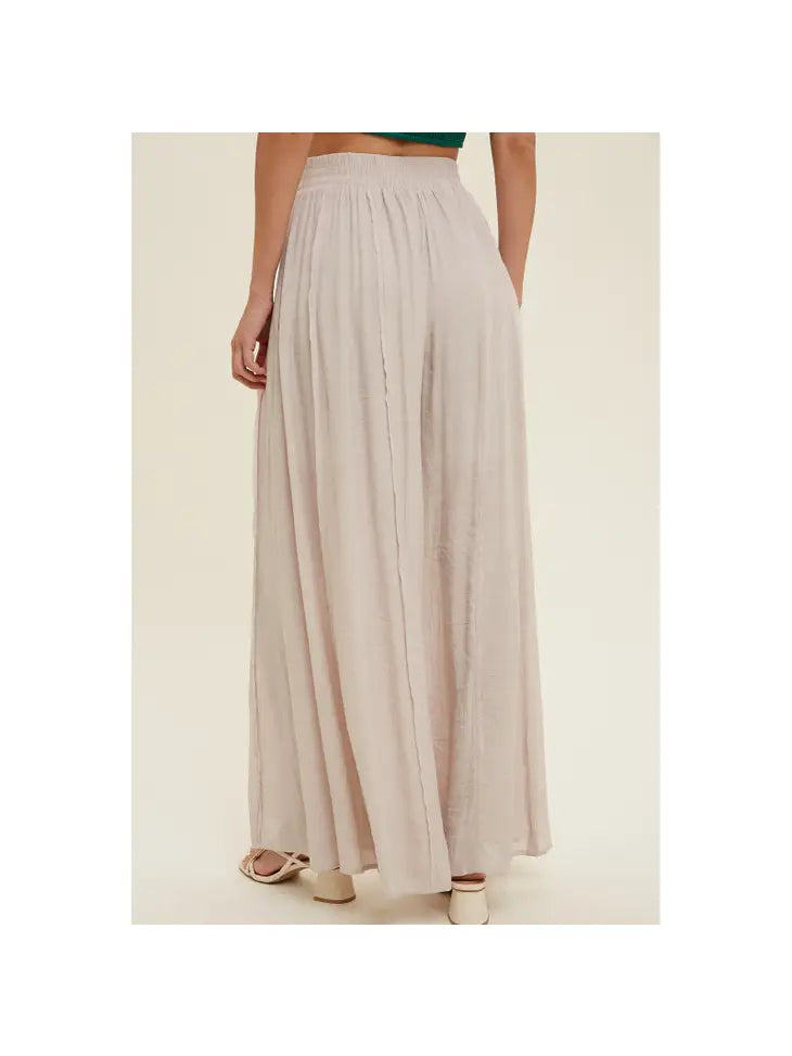 Comfy Wide Leg Pants - Champagne