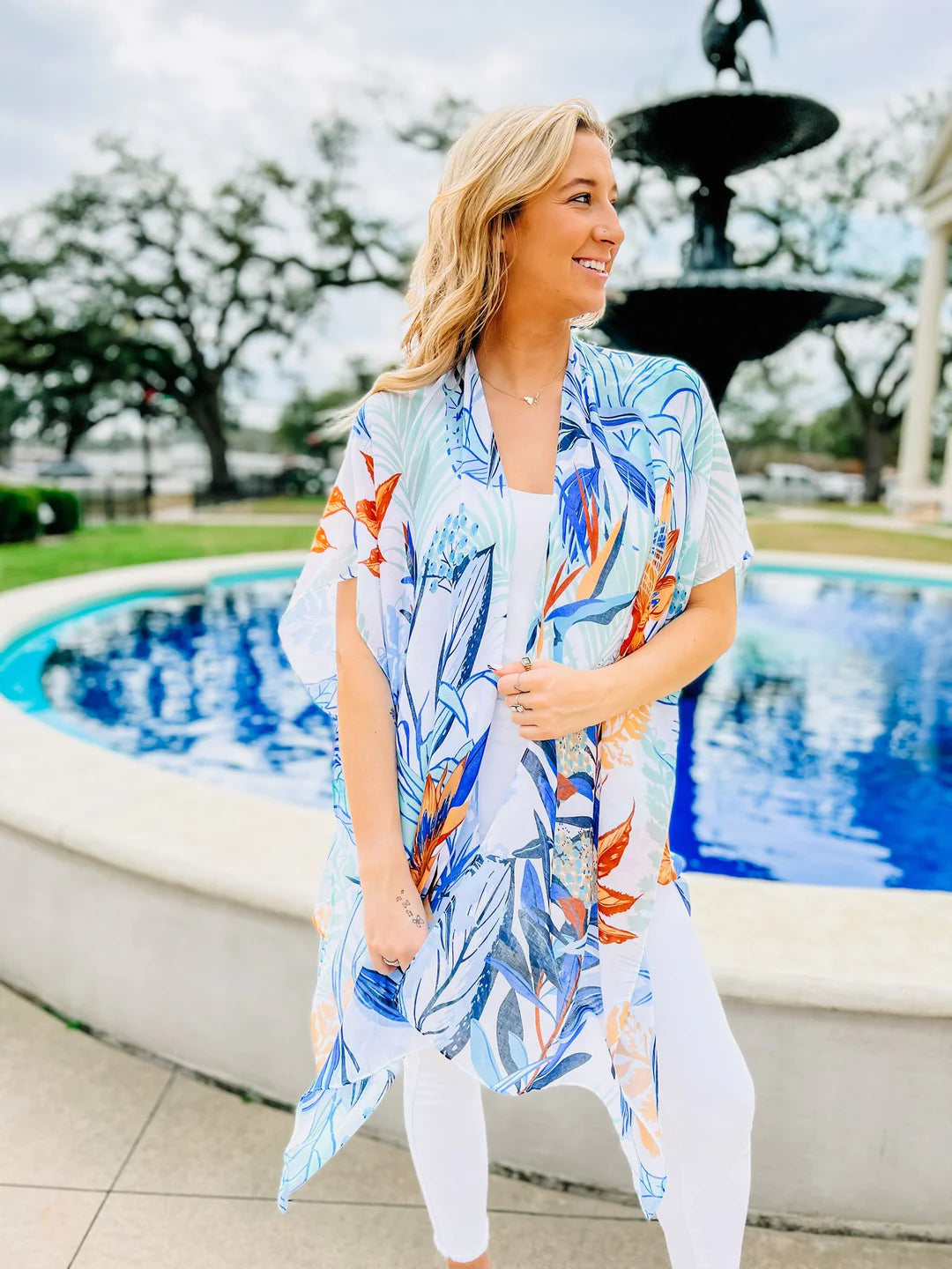 Manley Blue Multi Printed Kimono