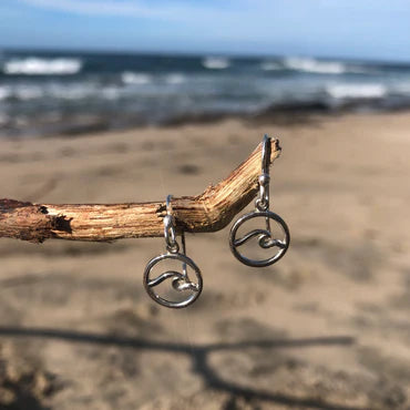 Nosara Small Wave Earrings Sterling Silver by Jen Stones