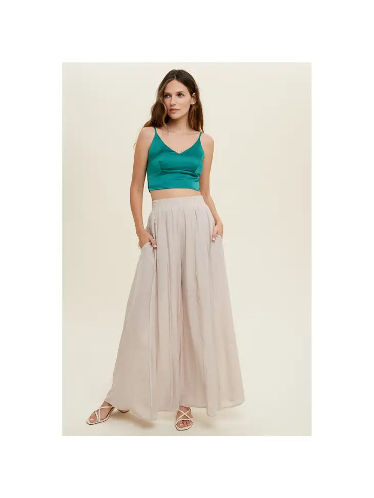 Comfy Wide Leg Pants - Champagne