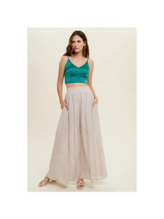 Comfy Wide Leg Pants - Champagne